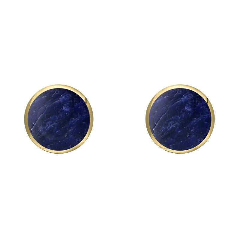 9ct Yellow Gold Sodalite 5mm Classic Small Round Stud Earrings
