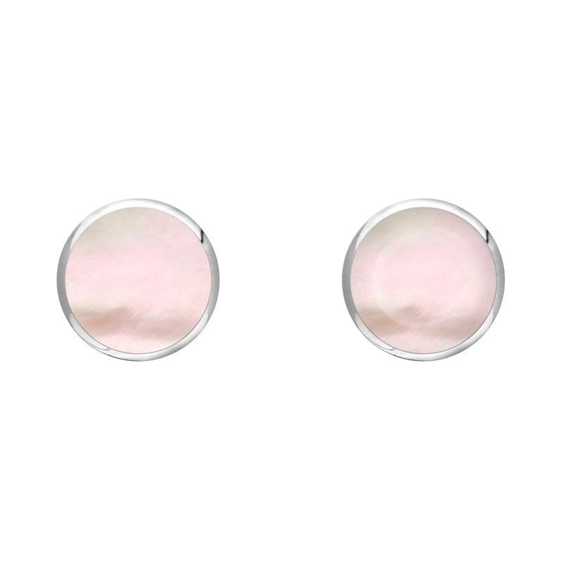 Sterling Silver Pink Mother of Pearl 5mm Classic Small Round Stud Earrings