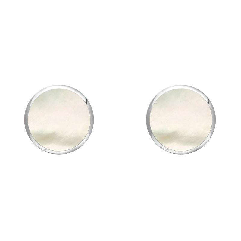 Sterling Silver White Mother of Pearl 5mm Classic Small Round Stud Earrings