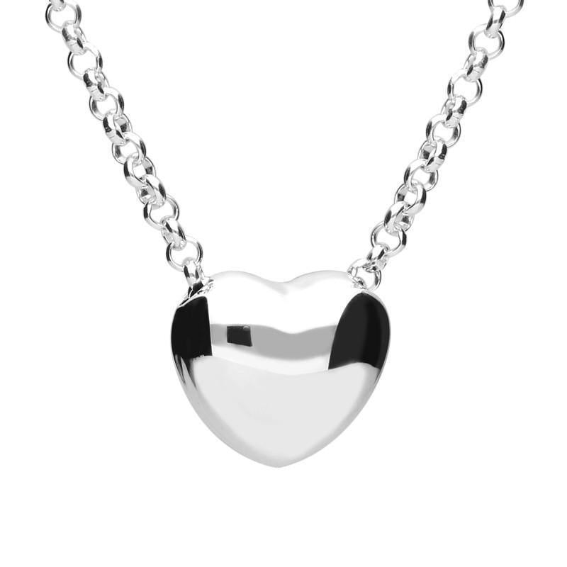 Sterling Silver 3D Heart Necklace - Silver