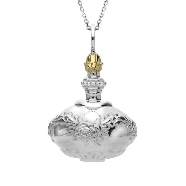 Chatsworth Renewed Sterling Silver Round Ornamental Large Necklace - Silver