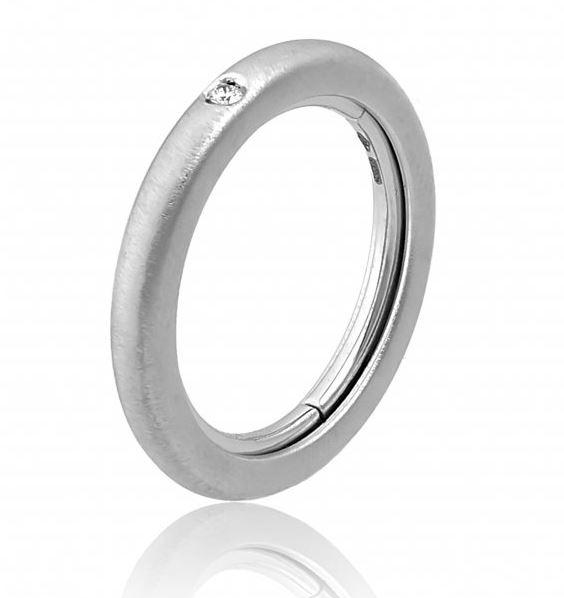 Chimento Forever Stack Me Matte 18ct White Gold Diamond Adjustable Size-Fit Ring - 140