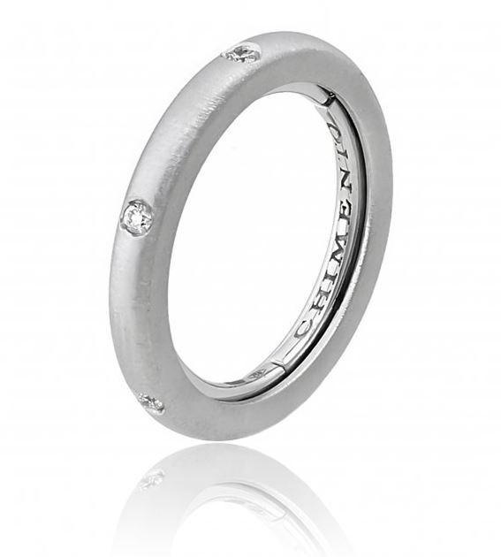 Chimento Forever Stack Me Matte 18ct White Gold Diamond Adjustable Size-Fit Ring - 80