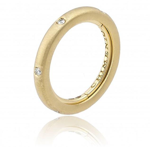 Chimento Forever Stack Me Matte 18ct Yellow Gold Diamond Adjustable Size-Fit Ring - 200