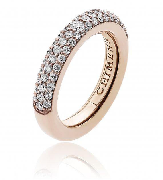 Chimento Forever Stack Me Demi Pavee 18ct Rose Gold Diamond Adjustable Size-Fit Ring - 200