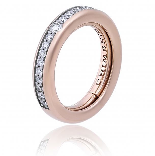Chimento Forever Stack Me Line 18ct Rose Gold Diamond Adjustable Size-Fit Ring - 200