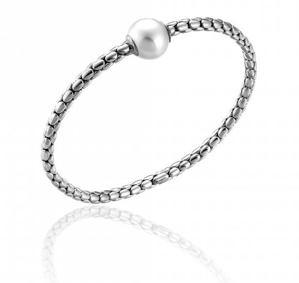 Chimento Stretch Spring 18ct White Gold Pearl Bracelet - L