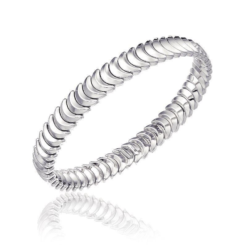 Chimento Armillas 18ct White Gold Crescent Moon Bangle - M/L