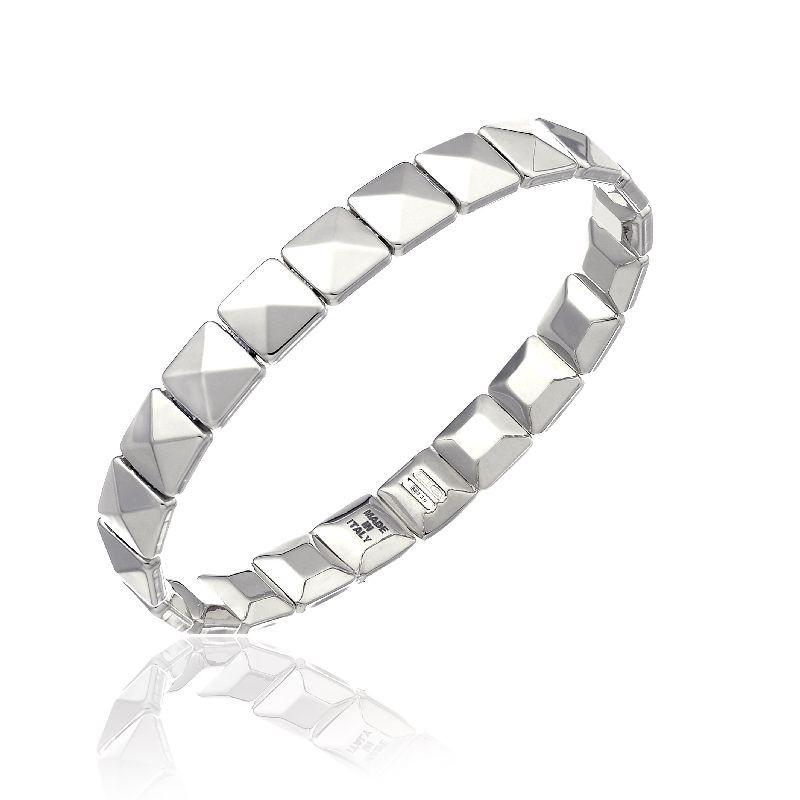 Chimento Armillas 18ct White Gold Pyramid Bangle - S/M