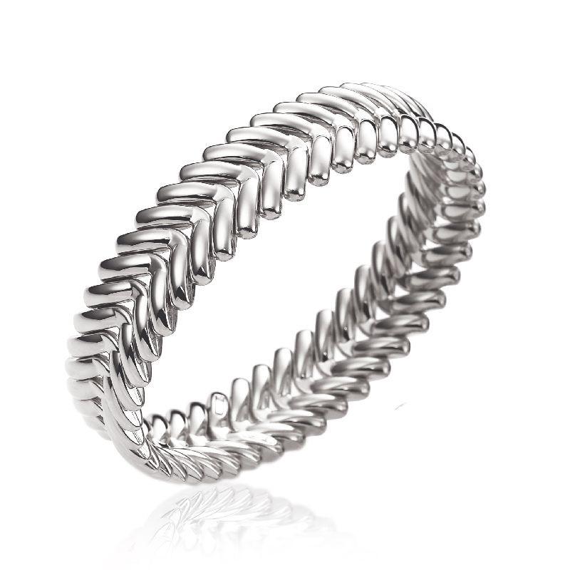 Chimento Armillas 18ct White Gold Wide Arrow Head Bangle - M/L