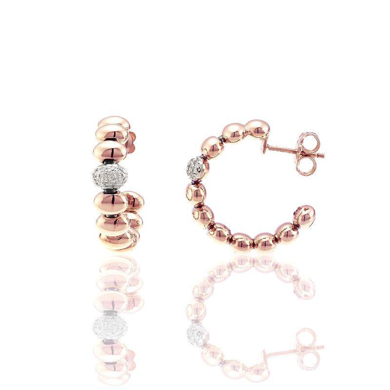Chimento Armillas Acqua 18ct Rose Gold 0.13ct Diamond Hoop Earrings