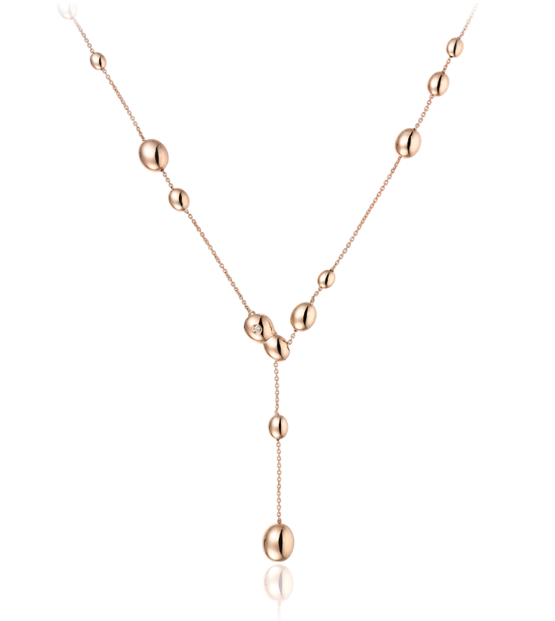 Chimento Armillas Acqua 18ct Rose Gold Diamond Droplet Necklace - Option1 Value Rose Gold