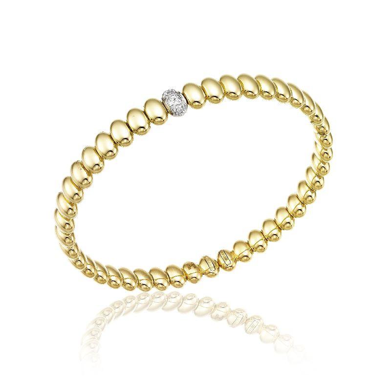 Chimento Armillas Acqua 18ct Yellow Gold 0.07ct Diamond Drop Bangle - M