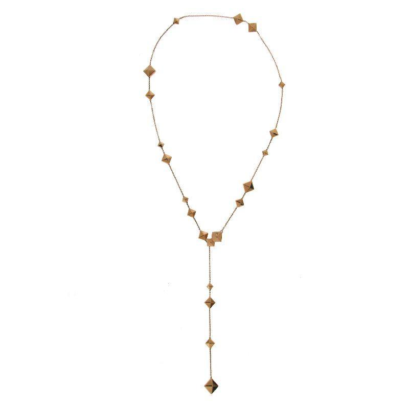 Chimento Armillas Pyramis 18ct Rose Gold Diamond Studs Necklace