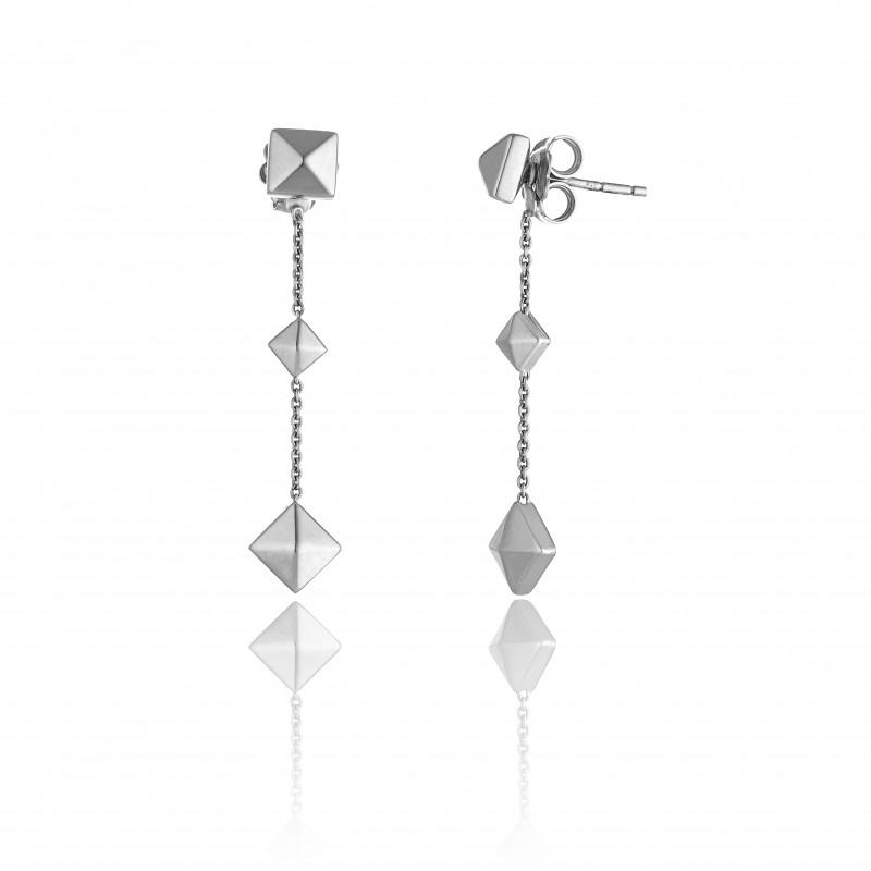 Chimento Armillas Pyramis 18ct White Gold Studs Drop Earrings