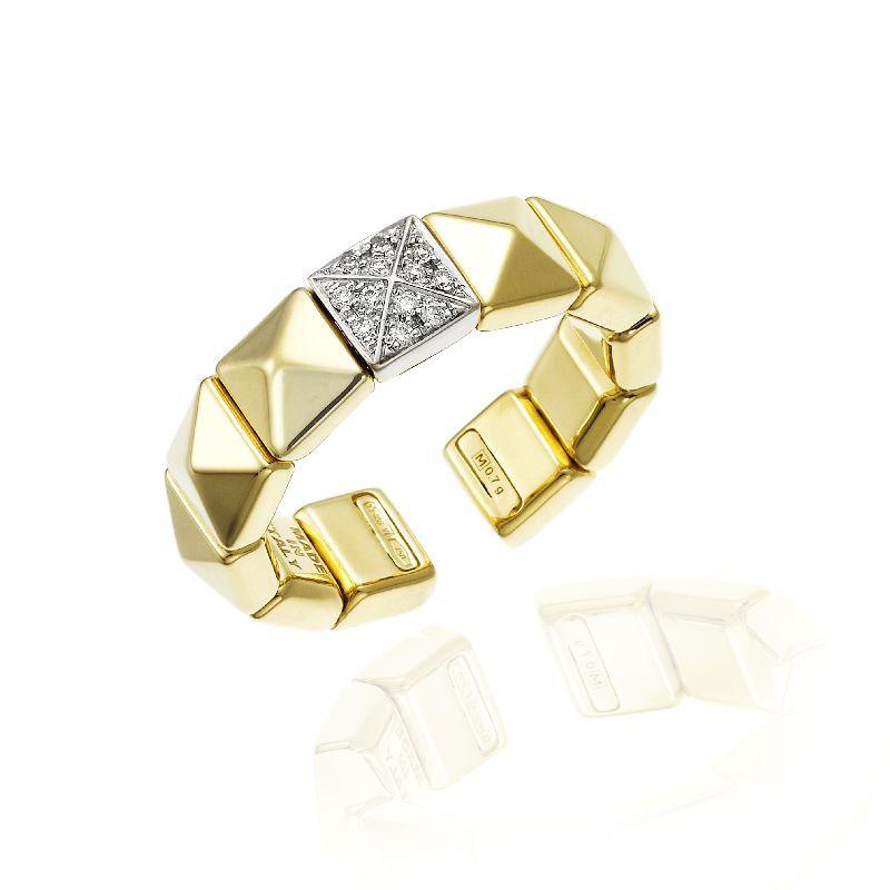 Chimento Armillas Pyramis 18ct Yellow Gold Diamond Studs Ring