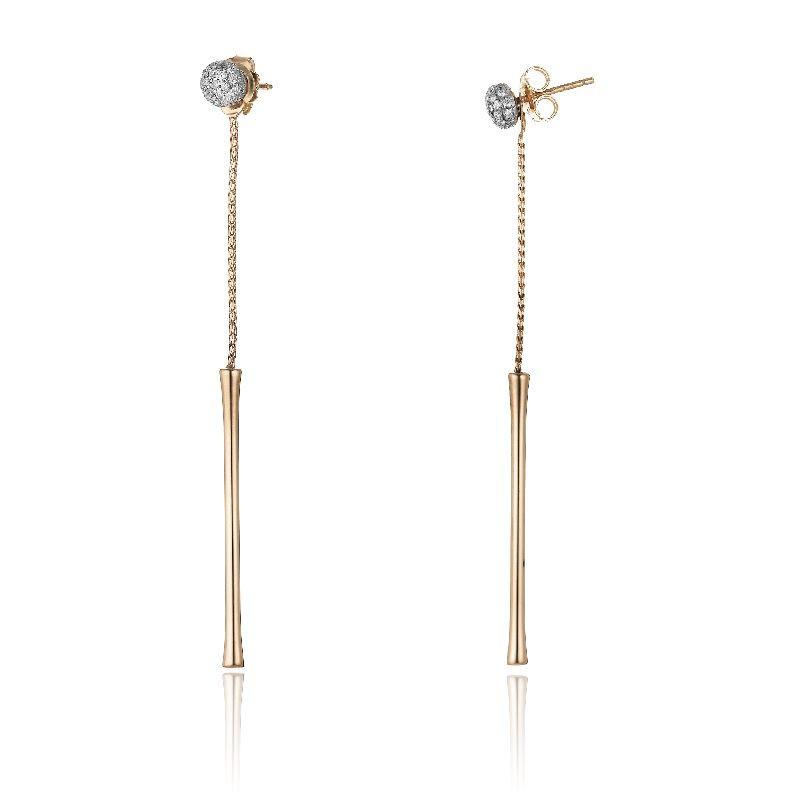 Chimento Bamboo Flirt 18ct Rose Gold 0.43ct Diamond Drop Earrings