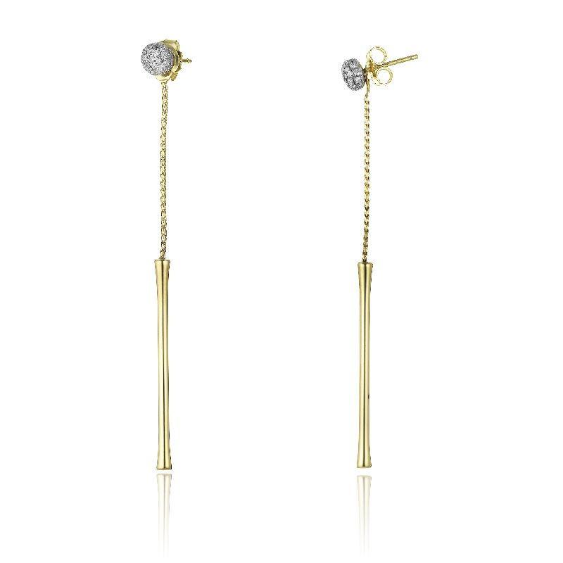 Chimento Bamboo Flirt 18ct Yellow Gold 0.43ct Diamond Drop Earrings