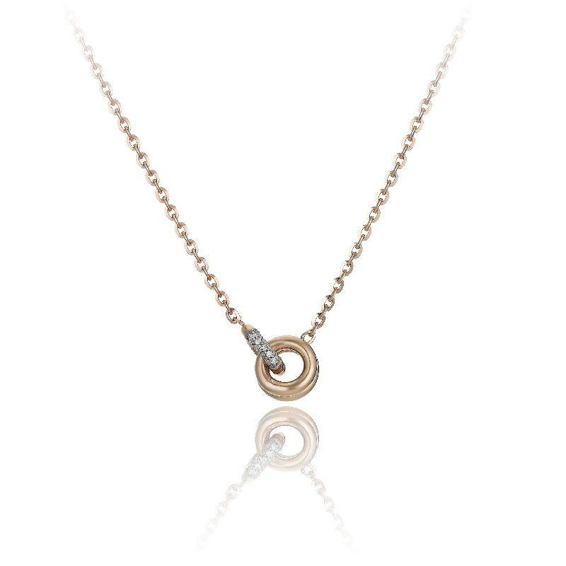 Chimento Bamboo Pure 18ct Rose Gold 0.10ct Diamond Necklace