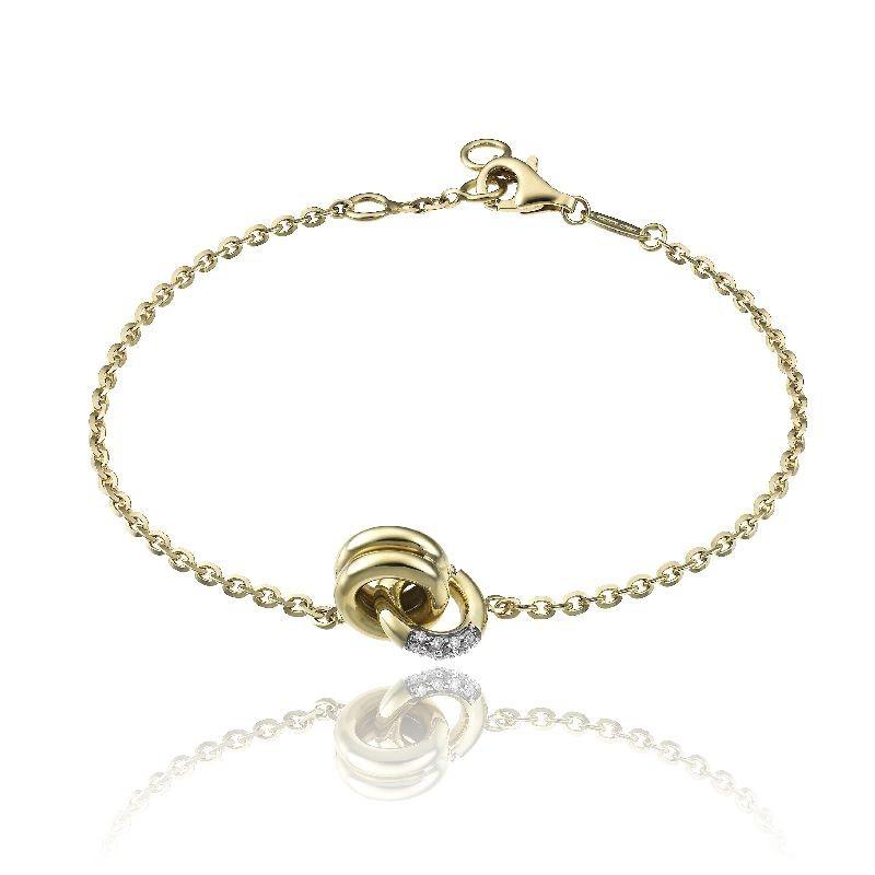 Chimento Bamboo Pure 18ct Yellow Gold 0.10ct Diamond Bracelet