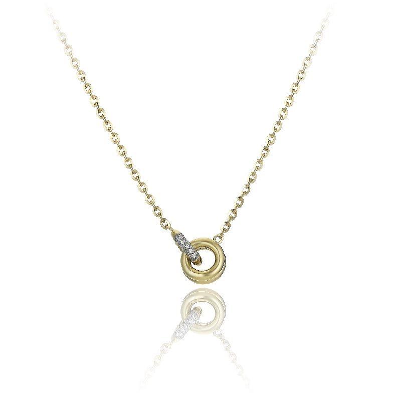 Chimento Bamboo Pure 18ct Yellow Gold 0.10ct Diamond Necklace
