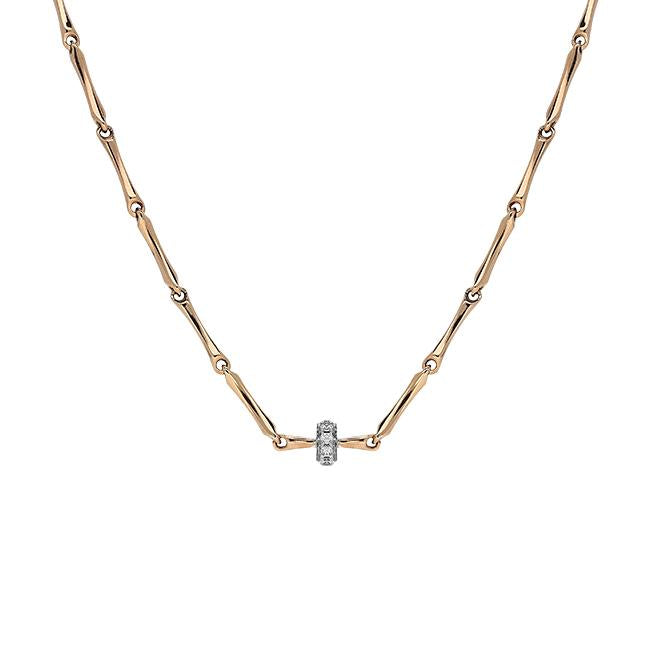 Chimento Bamboo Shine 18ct Rose Gold Diamond Necklace - 42cm