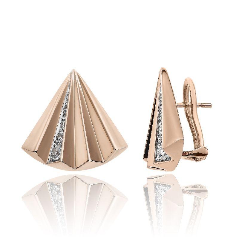 Chimento Bamboo Sipario 18ct Rose Gold 0.31ct Diamond Stud Earrings