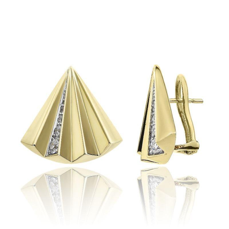 Chimento Bamboo Sipario 18ct Yellow Gold 0.31ct Diamond Stud Earrings