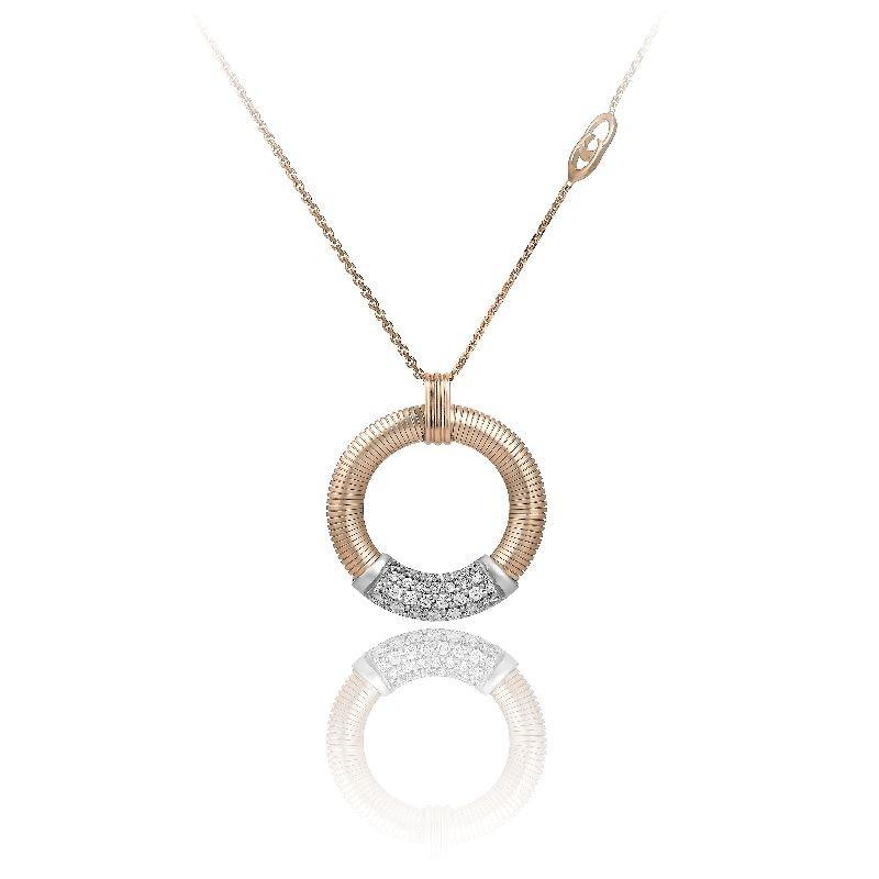Chimento Stardust Pave 18ct Rose Gold 0.26ct Diamond Circle Necklace