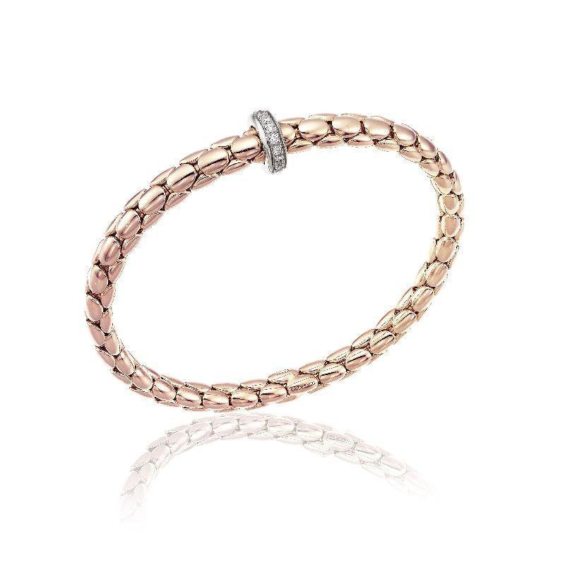 Chimento Stretch Spring 18ct Rose Gold 0.19ct Diamond Bracelet - S