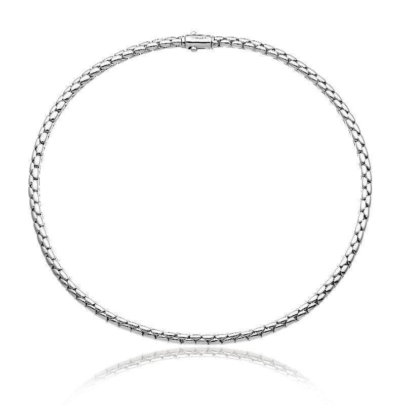 Chimento Stretch Spring 18ct White Gold Collarette Necklace - 45cm