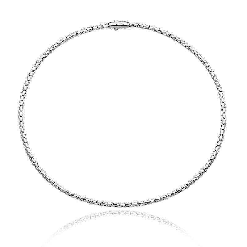 Chimento Stretch Spring 18ct White Gold Necklace - 42cm