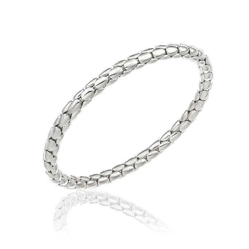 Chimento Stretch Spring 18ct White Gold Wide Bracelet - S