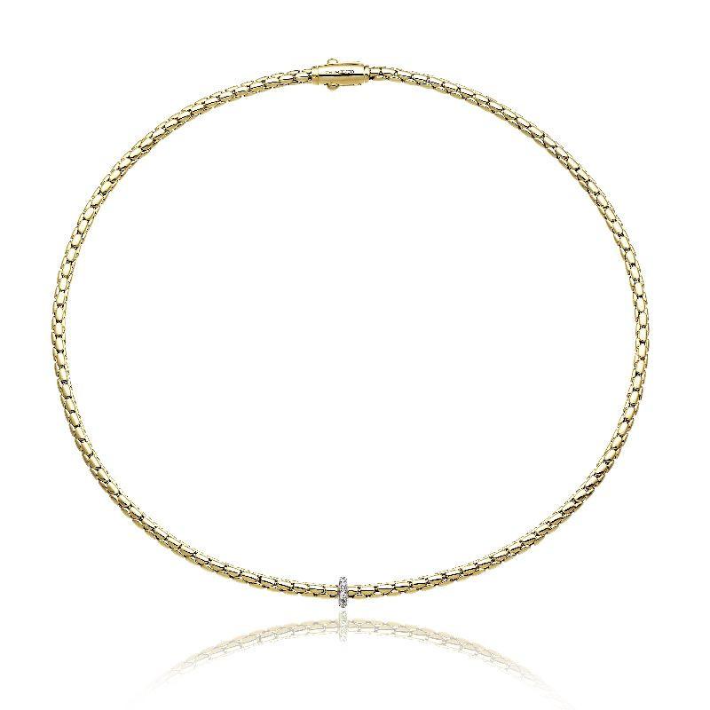 Chimento Stretch Spring 18ct Yellow Gold 0.10ct Diamond Necklace - 45cm