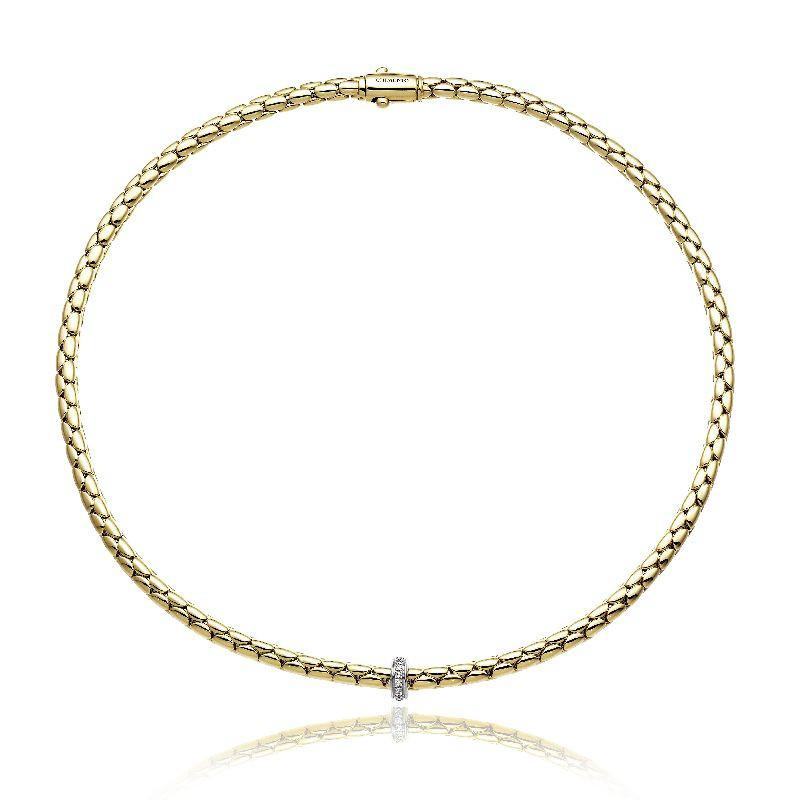 Chimento Stretch Spring 18ct Yellow Gold 0.19ct Diamond Necklace - 45cm