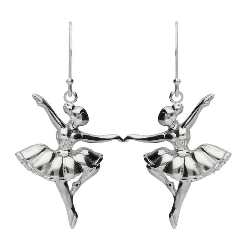 Sterling Silver Ballerina Passe Hook Drop Earrings - Option1 Value Silver