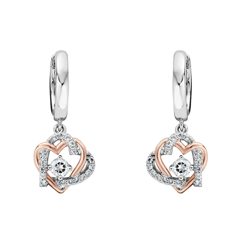 Clogau Always in my Heart Sterling Silver White Topaz Drop Earrings - Sterling Silver