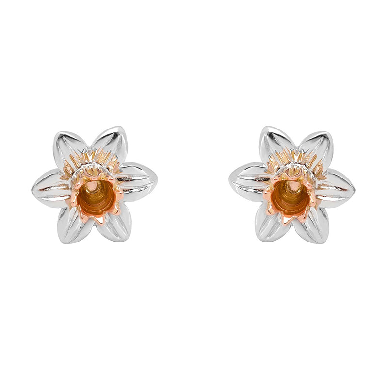 Clogau Daffodil Sterling Silver Stud Earrings - Silver