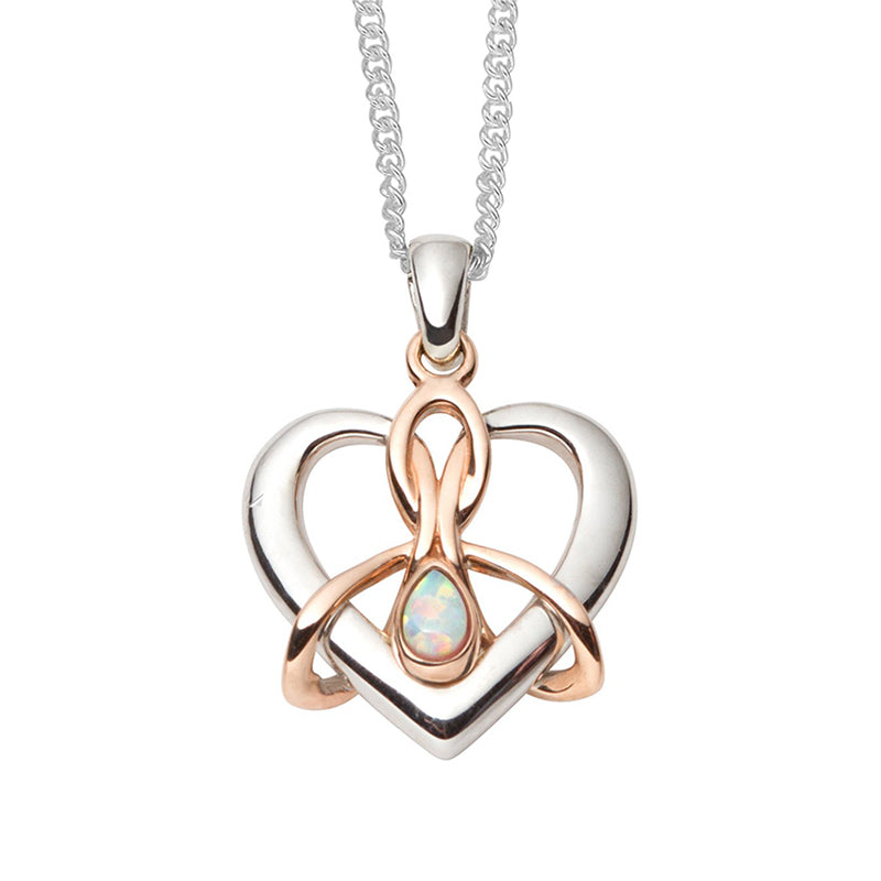 Clogau Dwynwen Sterling Silver Opal Necklace - Silver
