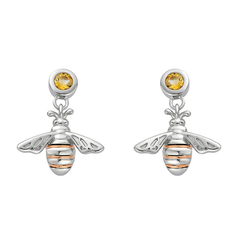Clogau Honey Bee Sterling Silver Drop Earrings D