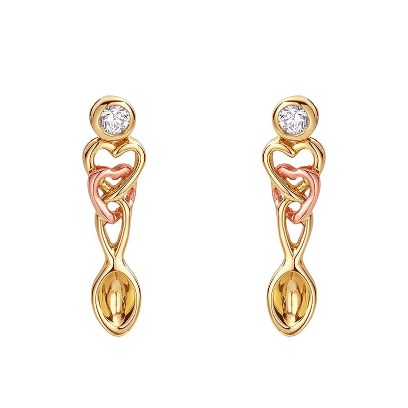 Clogau Lovespoons 9ct Yellow Gold Citrine Earrings - Yellow