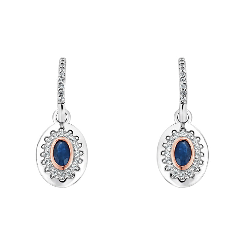 Clogau Princess Diana Sterling Silver Sapphire Drop Earrings - Sterling Silver