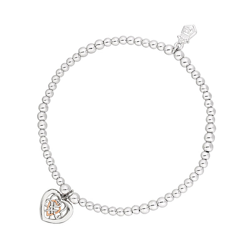 Clogau Welsh Royalty Sterling Silver Heart Affinity Bead Bracelet - 16-16.5cm