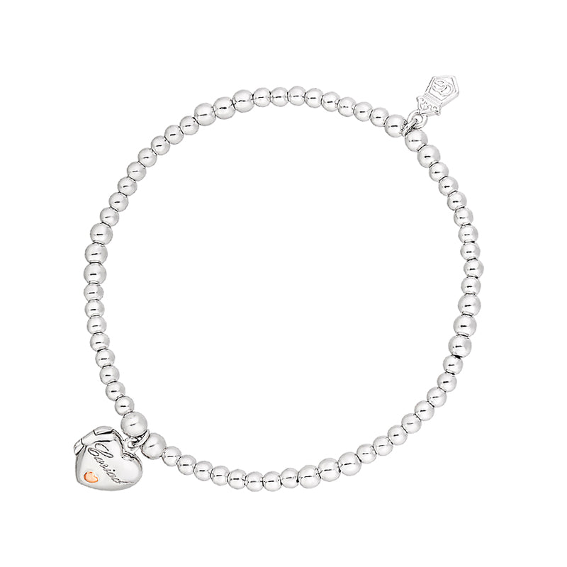 Clogau Affinity Sterling Silver Heart Beaded Bracelet - 16.5-17.5cm
