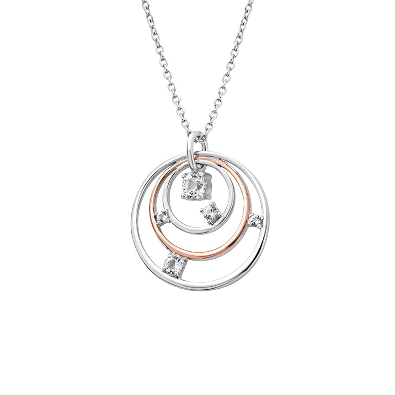 Clogau Awyr Y Nos Sterling Silver White Topaz Pendant - Sterling Silver