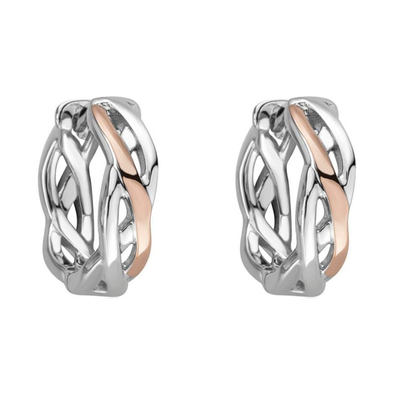 Clogau Eternal Love Sterling Silver Weave Creole Earrings - Silver