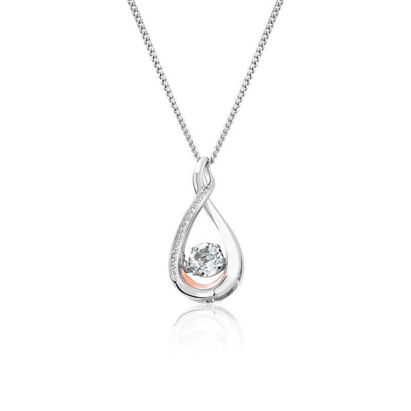 Clogau Eternity Dancing Sterling Silver White Topaz Pendant - Sterling Silver