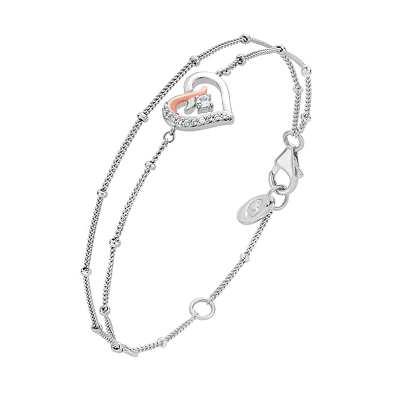 Clogau Kiss Sterling Silver Double Chain Bracelet - Sterling Silver