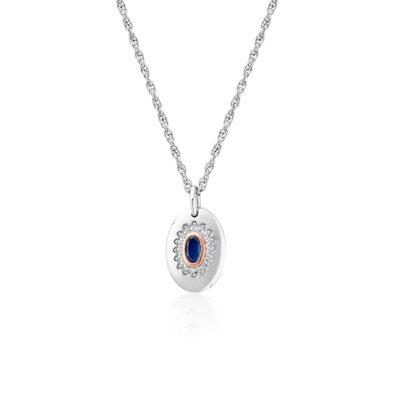 Clogau Princess Diana Sterling Silver Sapphire Pendant - Sterling Silver