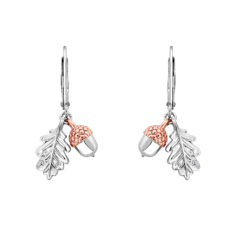 Clogau Royal Oak Leaf Sterling Silver Drop Earrings - Sterling Silver